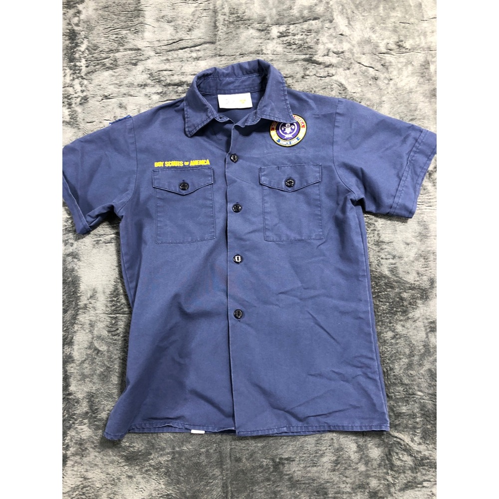 Boy Scouts of America Uniform Shirt Kids Youth Medium Blue Short Sleeve BSA 0985